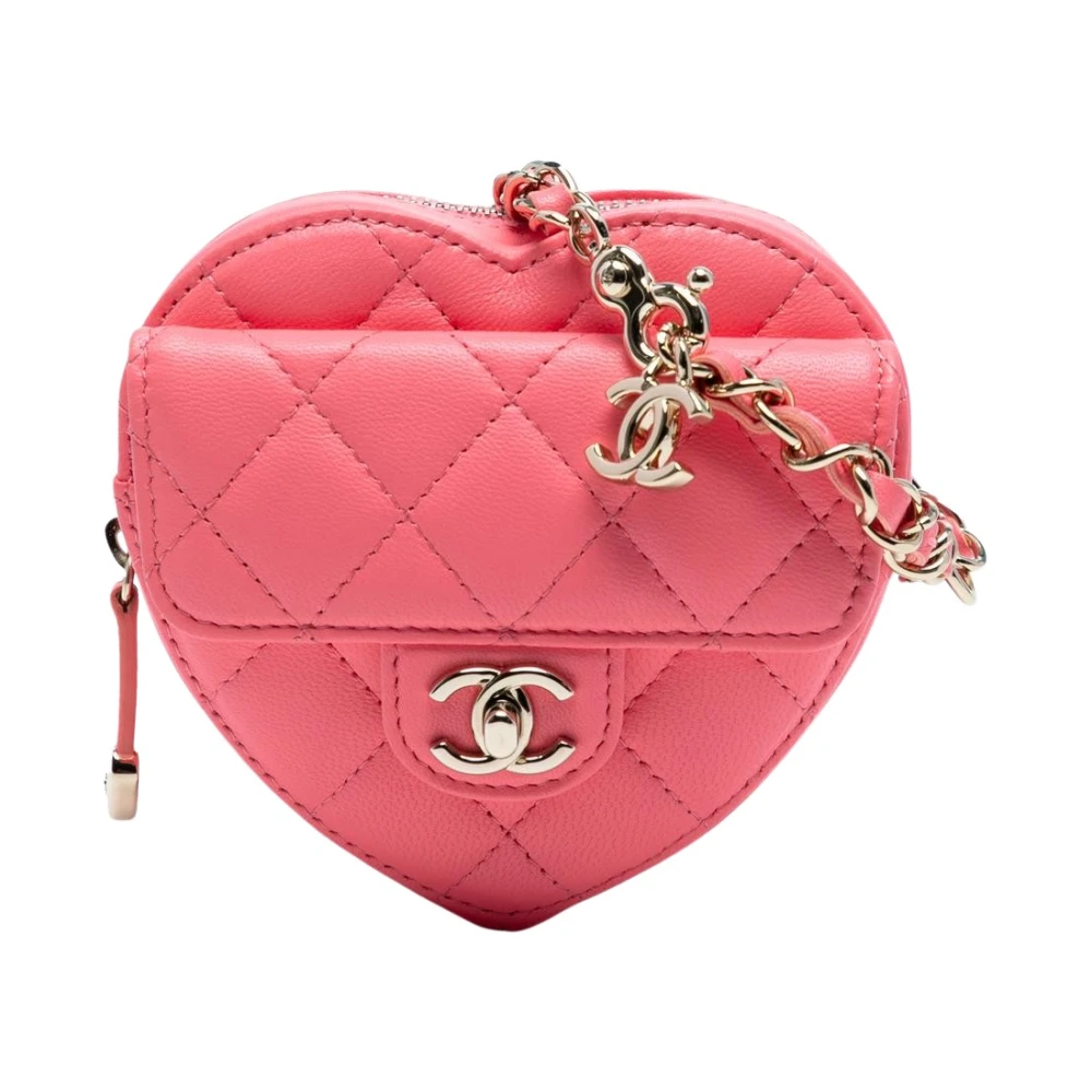 Chanel Vintage Women's Pink Pre-Owned Heart Shaped Coin Purse