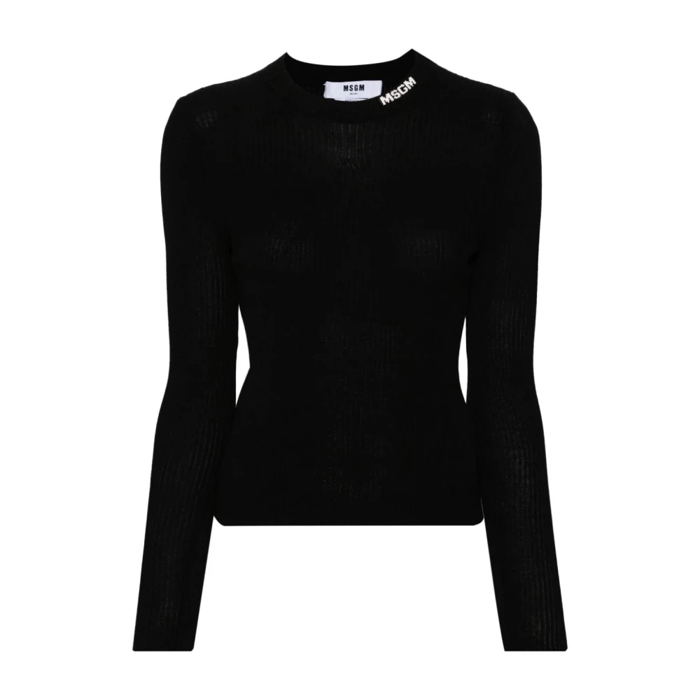 Msgm Zwart Gebreide Kleding Dames Aw24 Black Dames