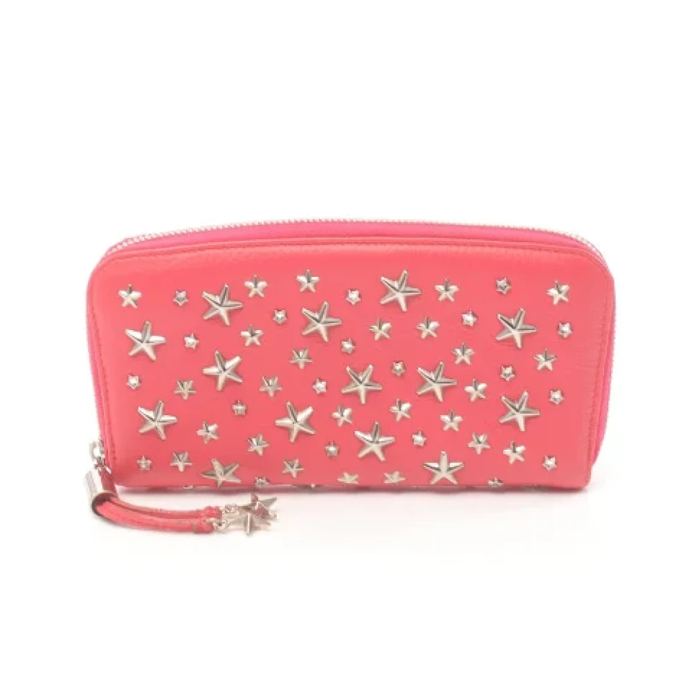 Jimmy Choo Pre-owned Leather wallets Pink Dames