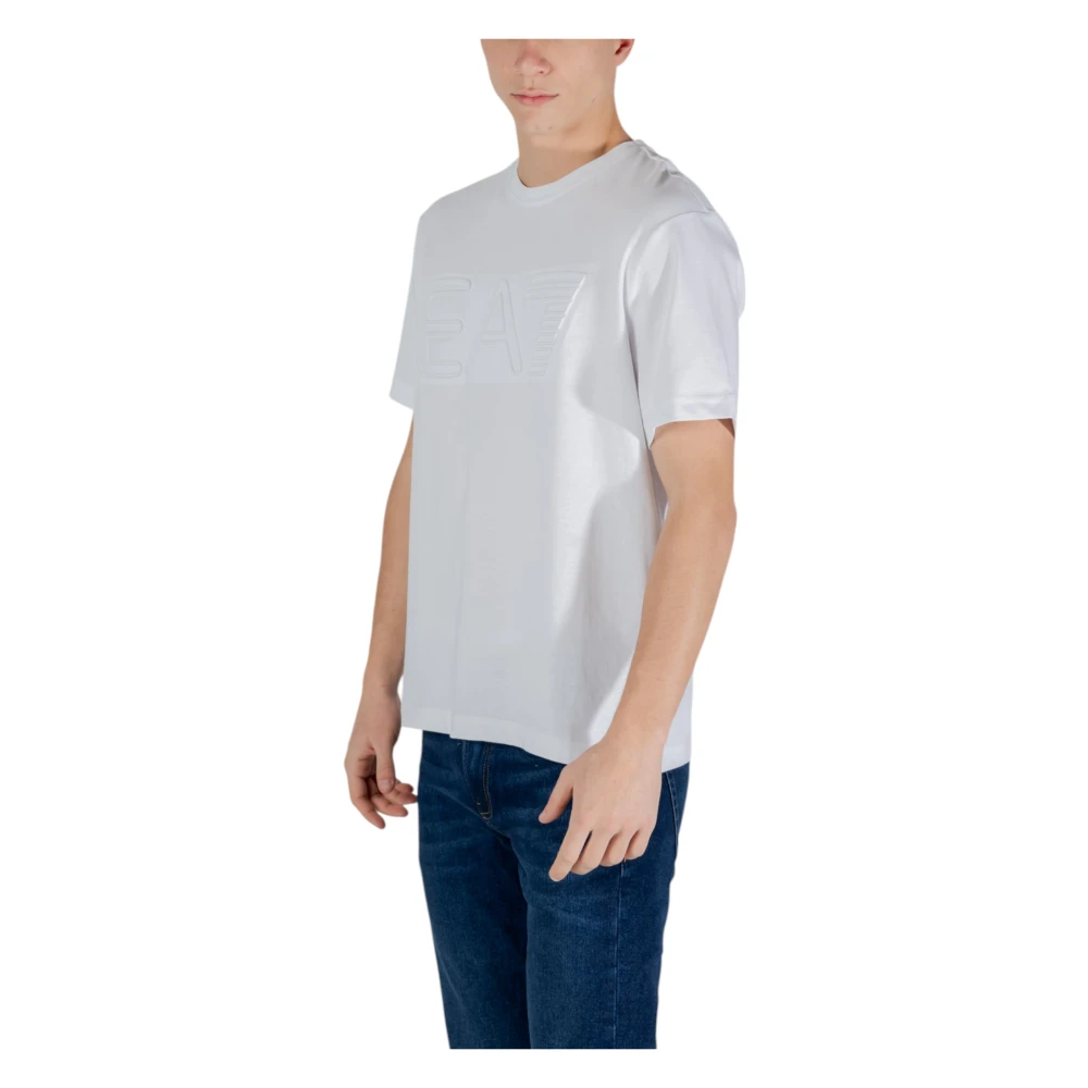 Emporio Armani EA7 Katoenen T-shirt korte mouwen lente zomer White Heren