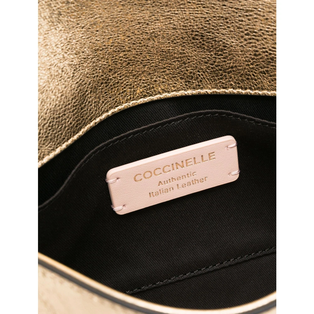 Coccinelle Leren Clutch met Afneembare Schouderband Yellow Dames