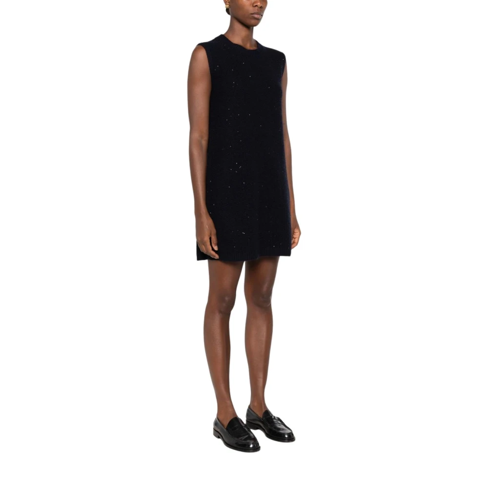 Fabiana Filippi , Short Dresses, Female, Blue, M, Platinum And Sequin Dress