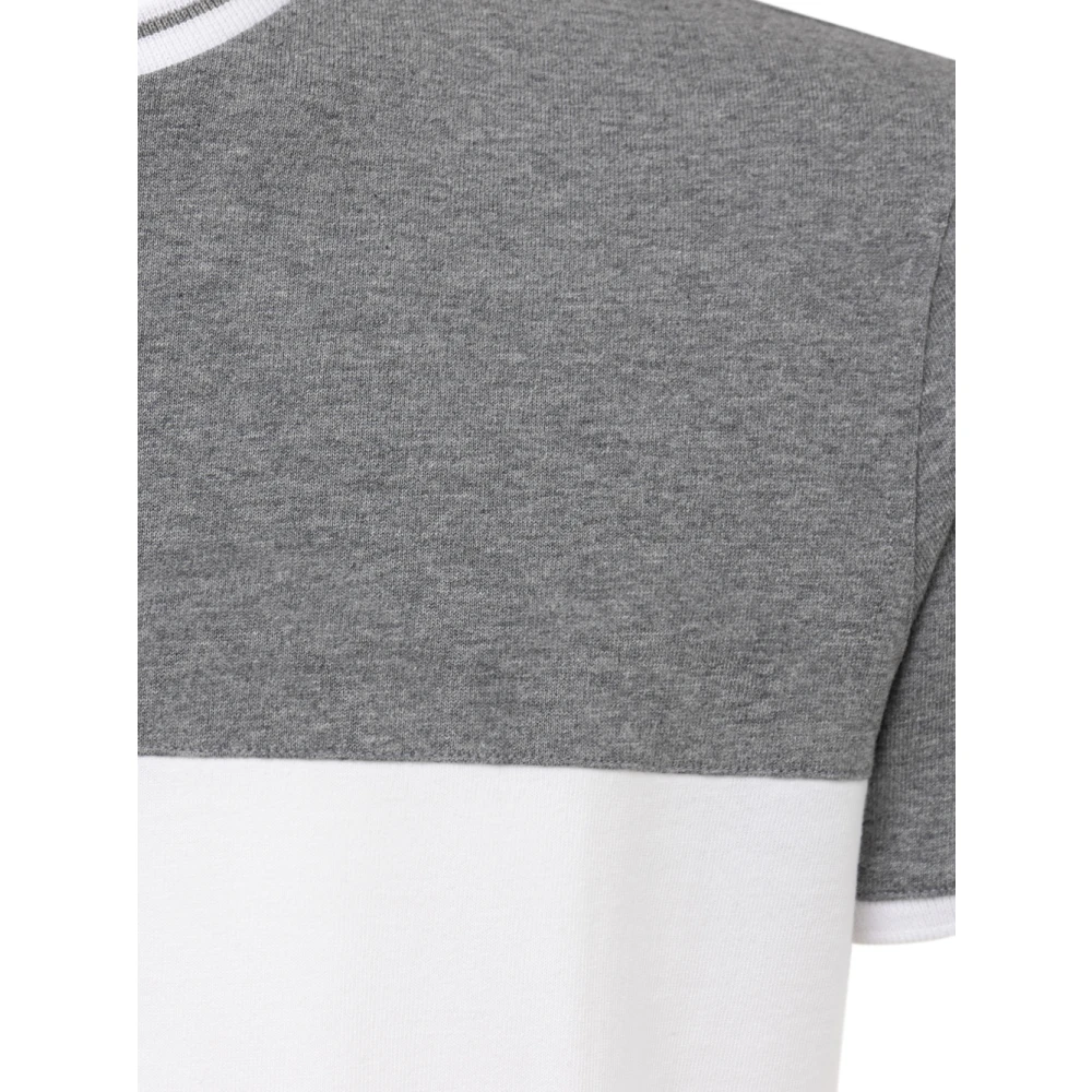 Fendi Bicolor Wit Grijs Ronde Hals Katoenen T-shirt White Heren