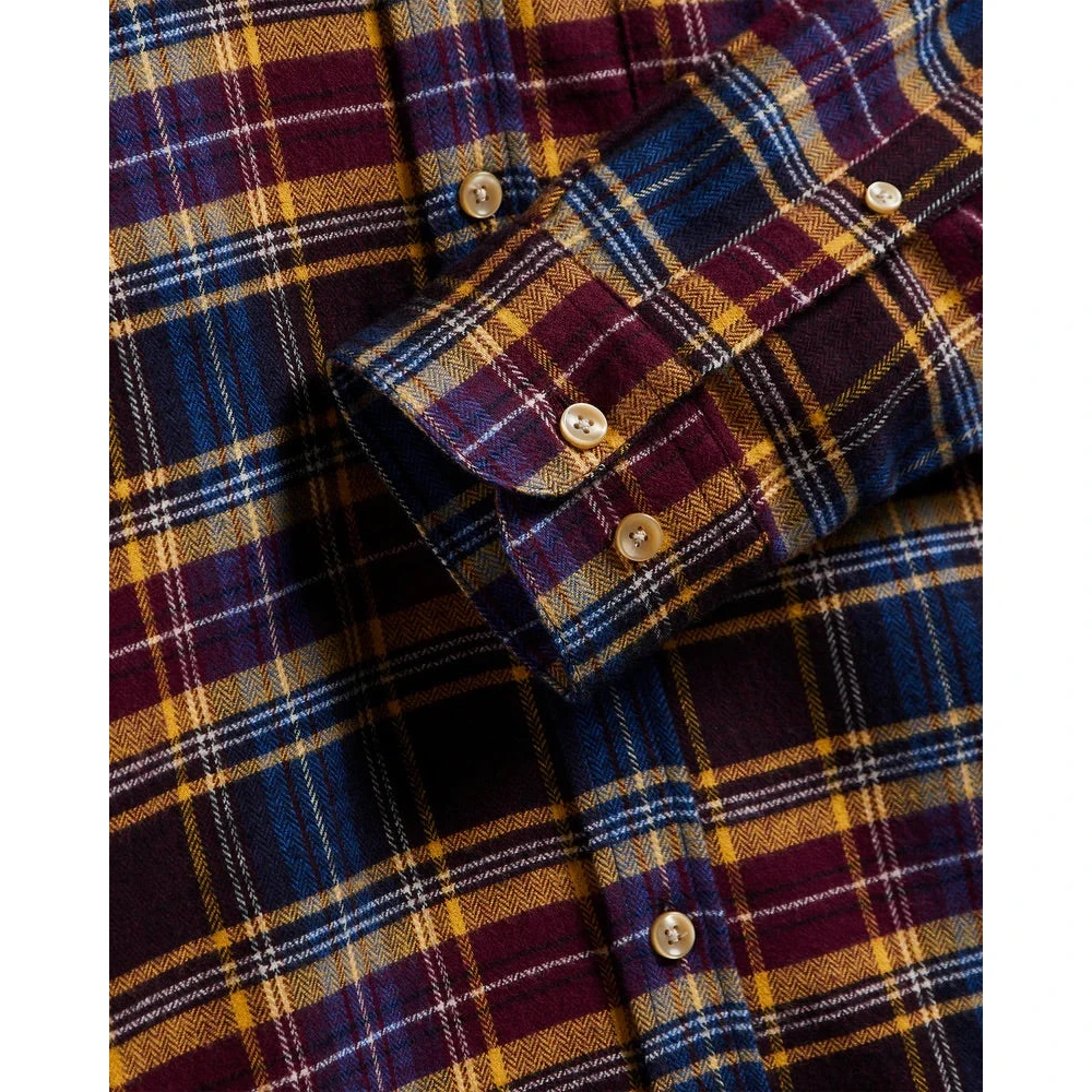 Portuguese Flannel Apollo Shirt Blauw Bordeaux Katoen Multicolor Heren