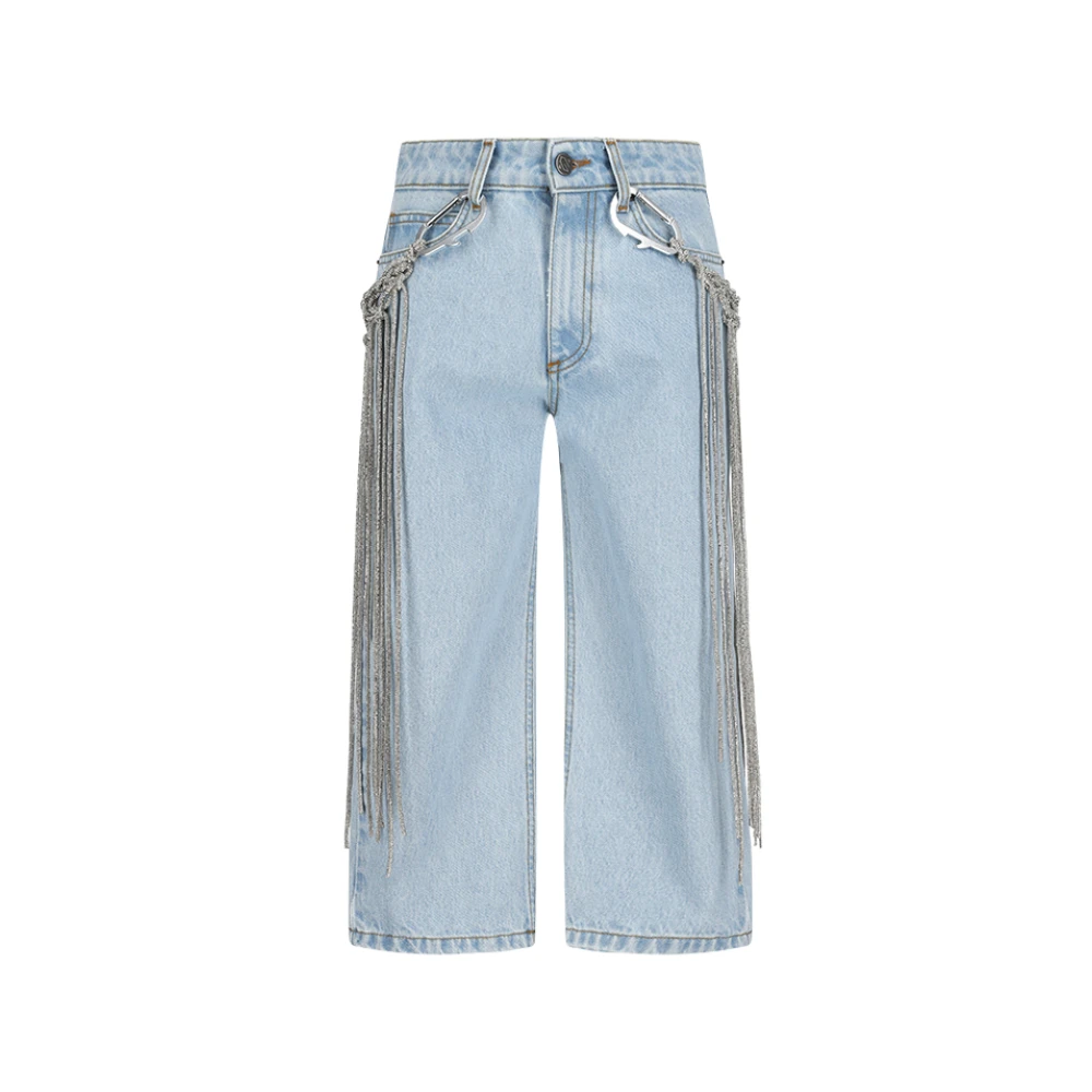 Giuseppe Di Morabito Blue Cropped Jeans - Female - Cropped Jeans - W25 - Jeans