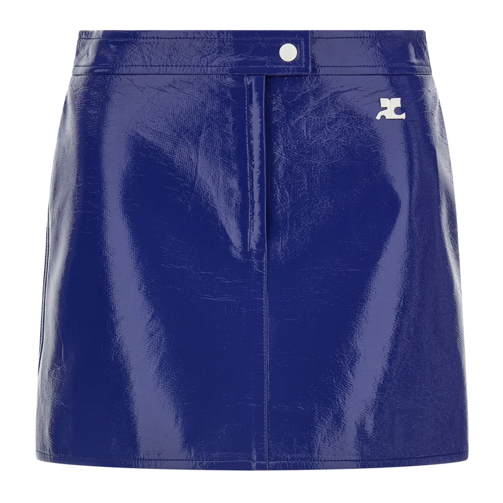 Courrèges Women's Blue Short Skirts, S, Reedition Vinyl Mini Skirt