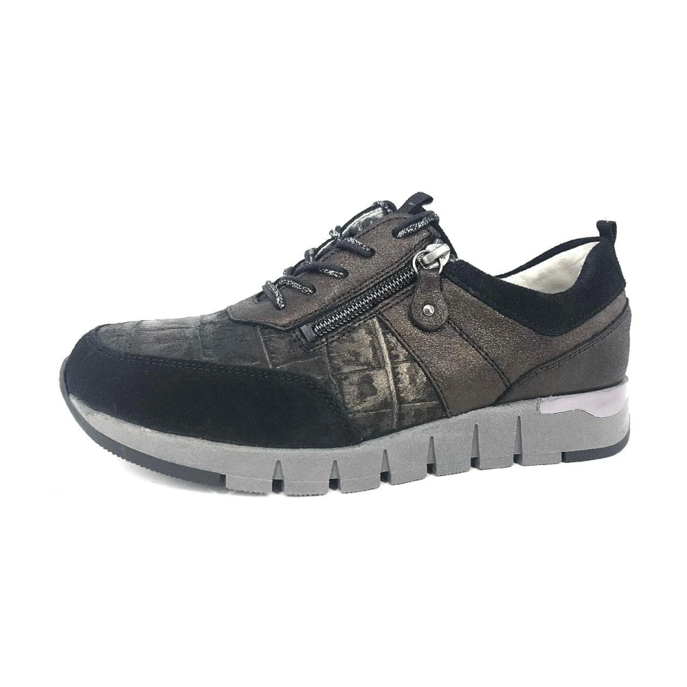 Waldläufer Freizeit Schnürschuh Dames Schoenen Zwart