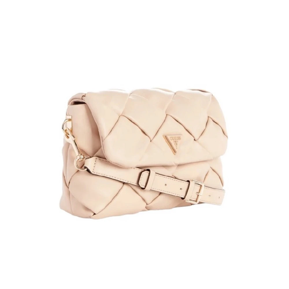 Guess Veelzijdige Beige Gewatteerde Zaina Tas Beige Dames