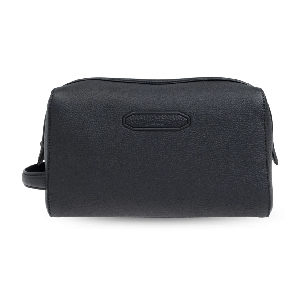 Brioni Leren toilettas Black Heren