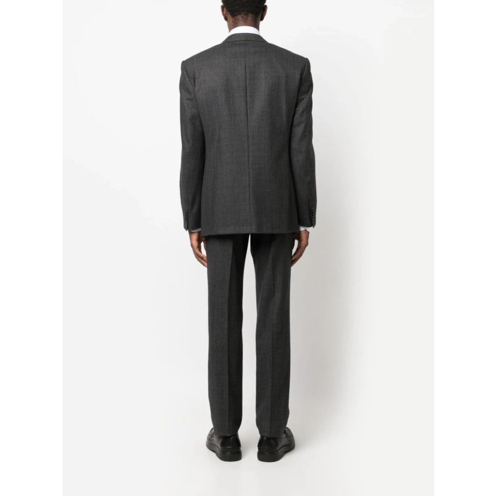 Corneliani Geruite Wol Kasjmier Pak Gray Heren