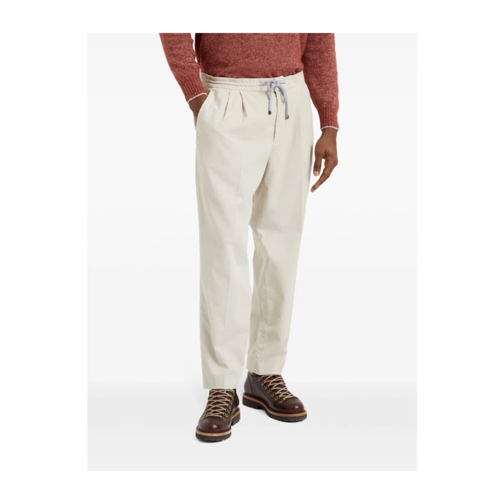 BRUNELLO CUCINELLI Elegante Herenbroek Beige Heren