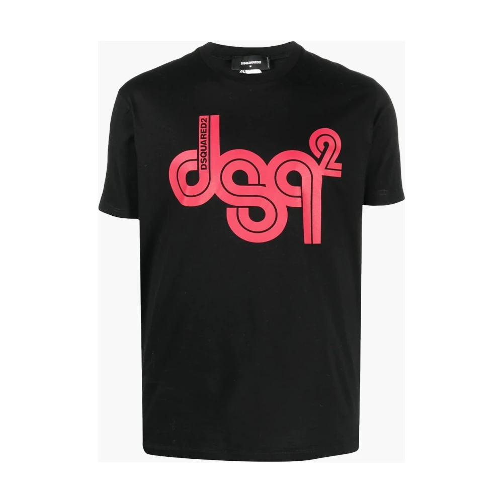 Dsquared2 Rode Logo T-Shirt Black Heren