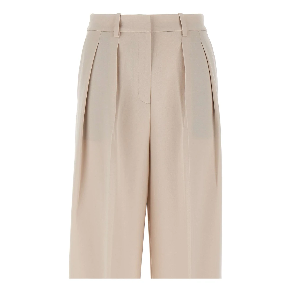 Theory Wide Trousers Beige Dames