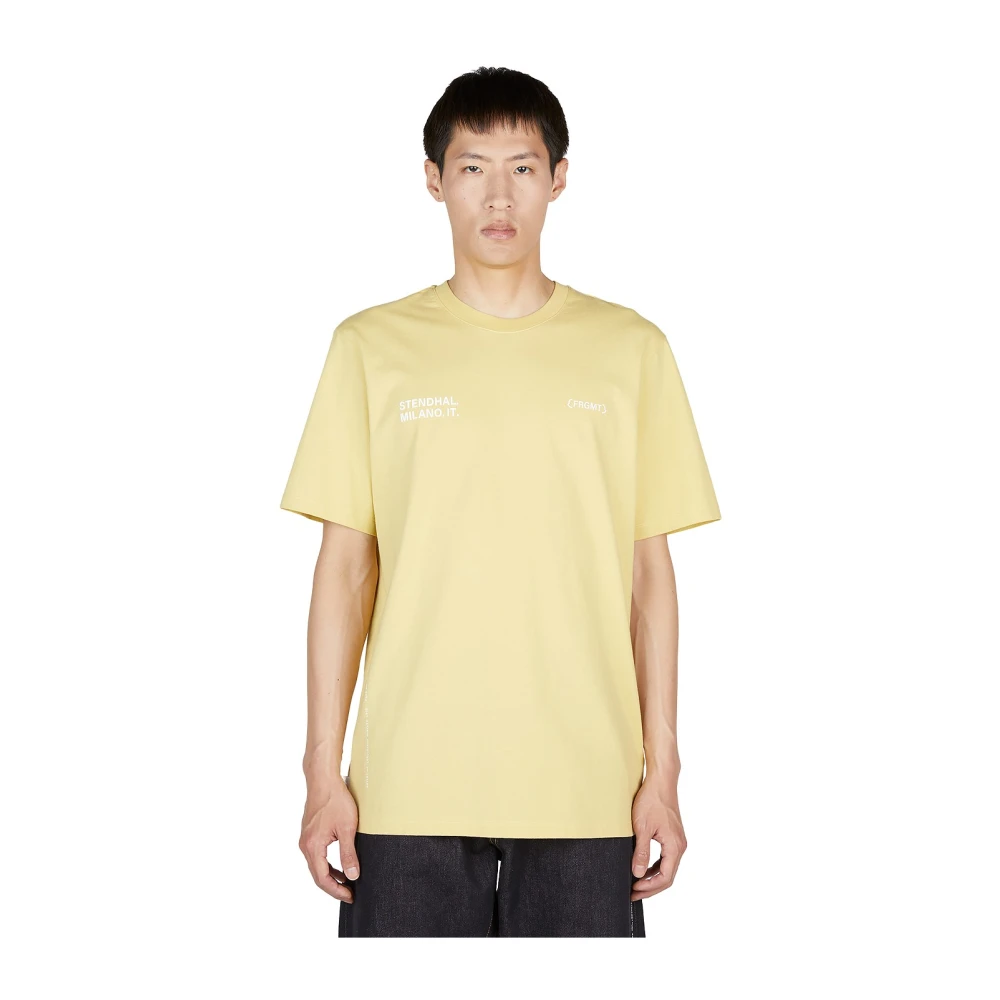 Moncler Katoenen Logo T-Shirt Yellow Heren