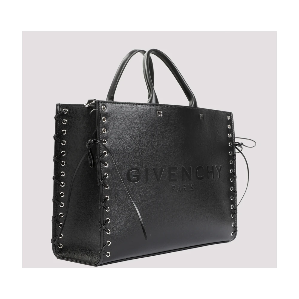 Givenchy Zwarte Leren Shopper Tas Black Dames