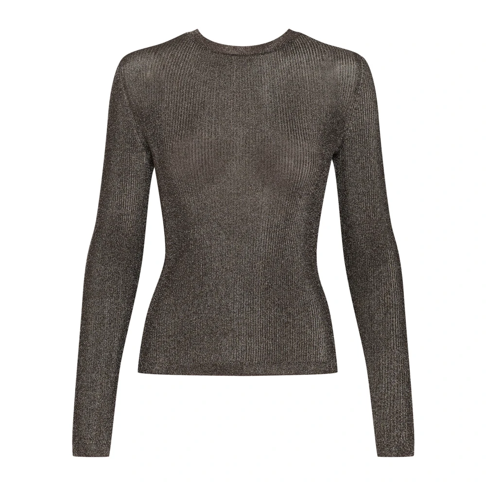 Gestuz Diepe Rug Blouse Warm Grijs Metallic Gray Dames
