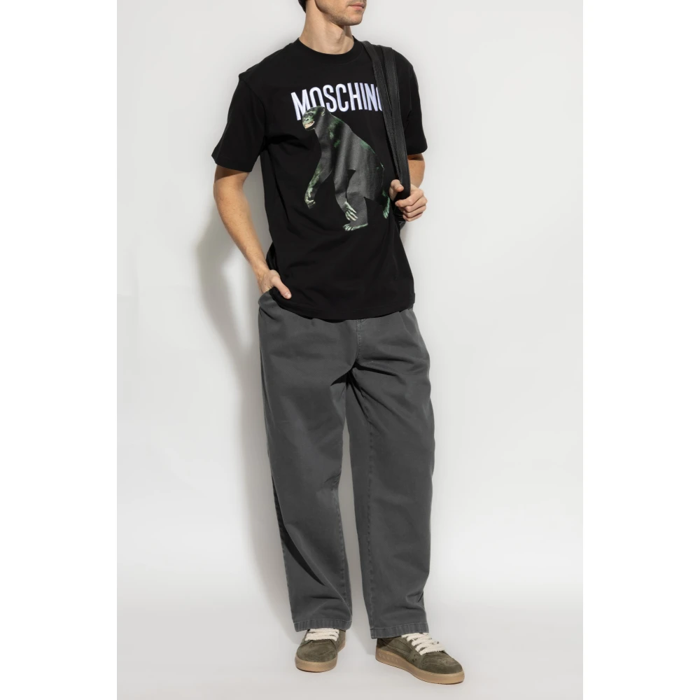 Moschino T-shirt met logo Black Heren