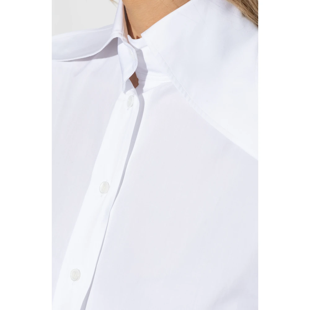 alexander mcqueen Shirt met decoratieve kraag White Dames