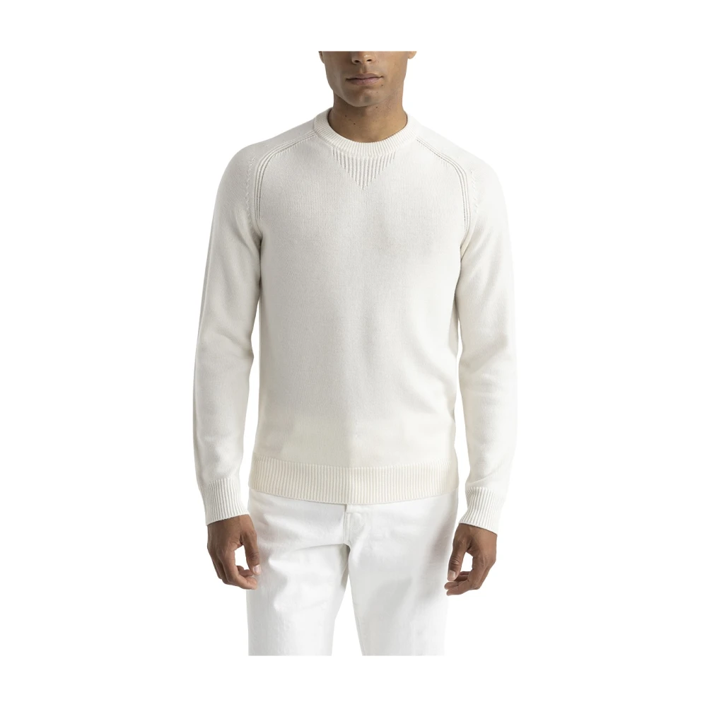 PESERICO Wollen ronde hals trui Beige Heren