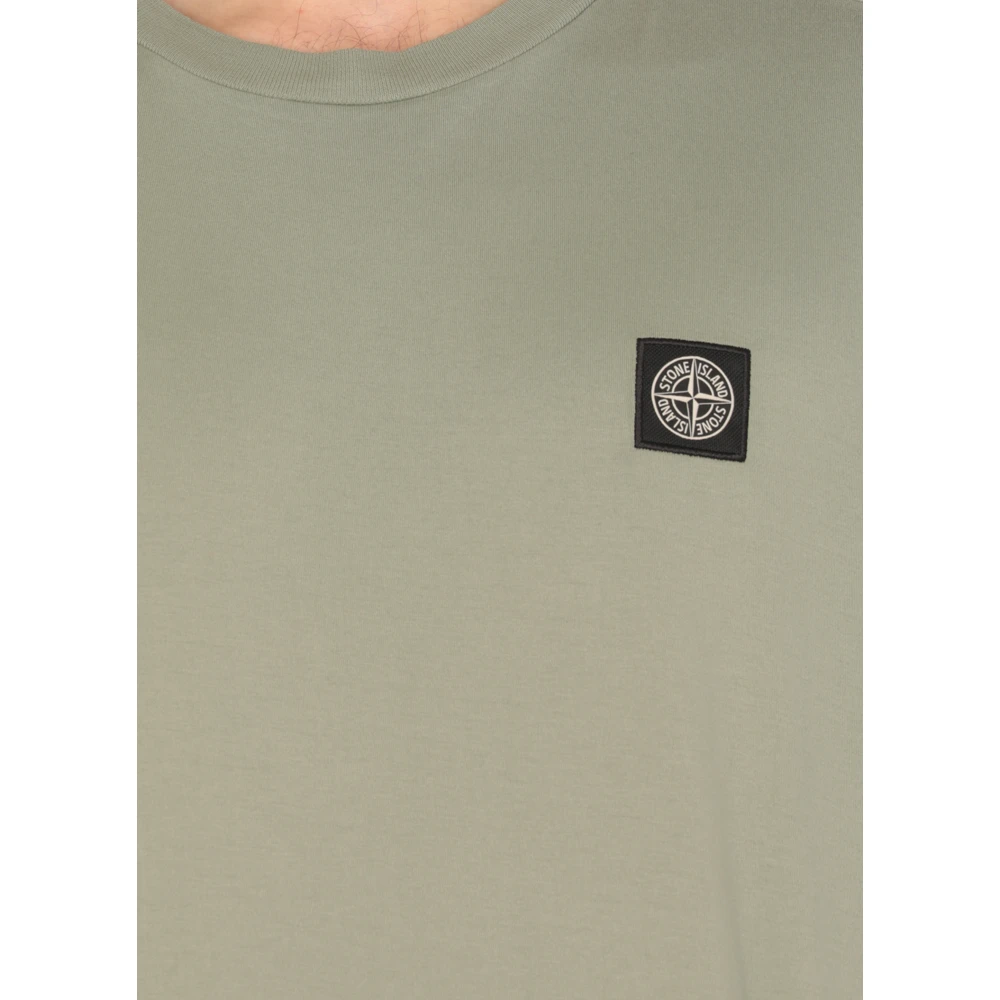 Stone Island Groen Katoenen T-shirt met Logopatch Green Heren