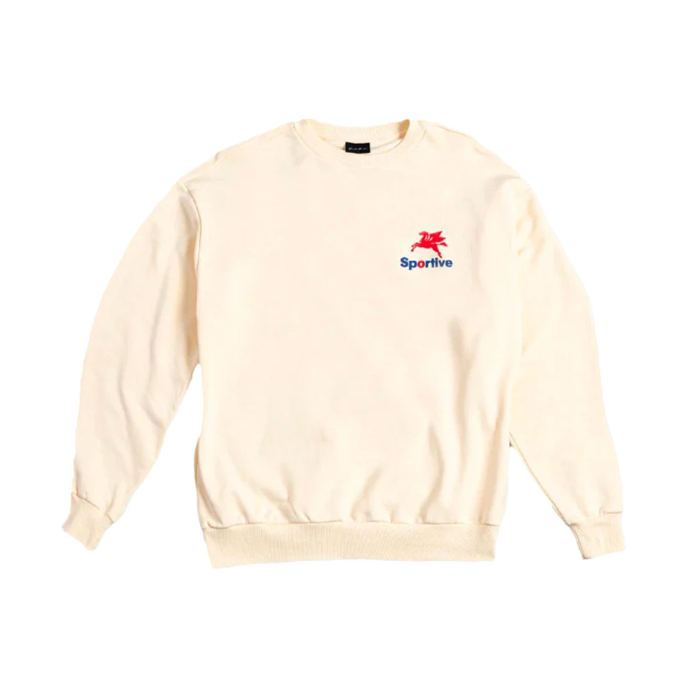 Goodies Sportive Gedrukte Boter Crewneck Sweater Beige Heren