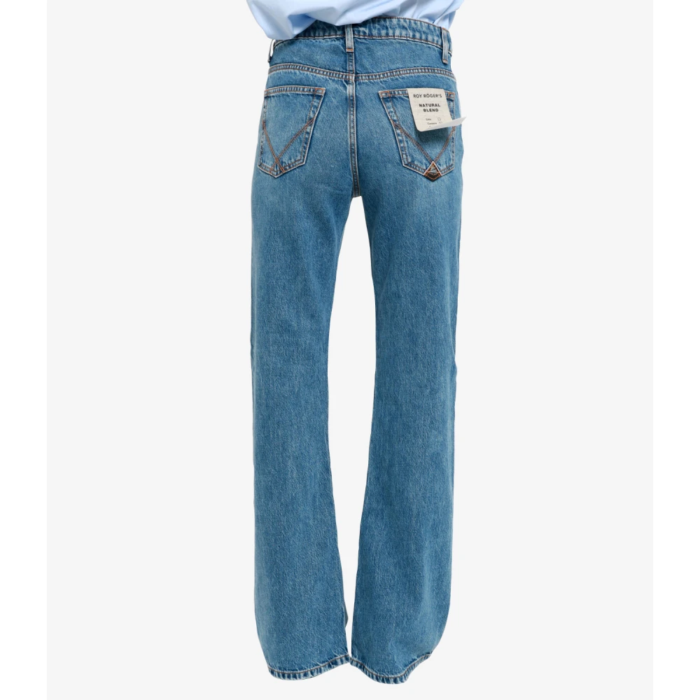 Roy Roger's Flare Denim Jeans met Mid-rise Taille Blue Dames