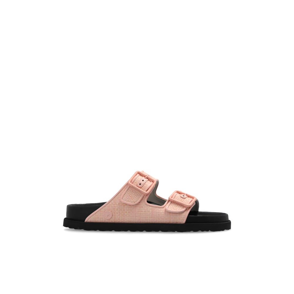 Birkenstock Arizona Raffia Sandaler Pink, Dam