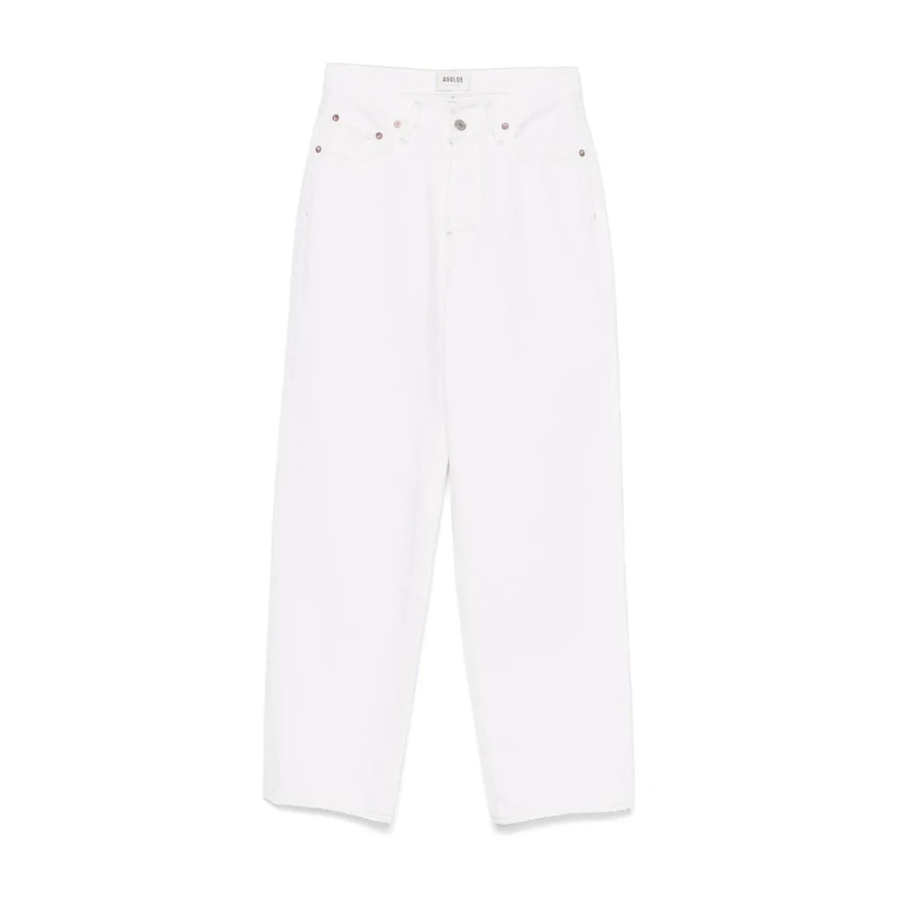 Agolde Milkshake V-Waist Baggy Jeans White Dames