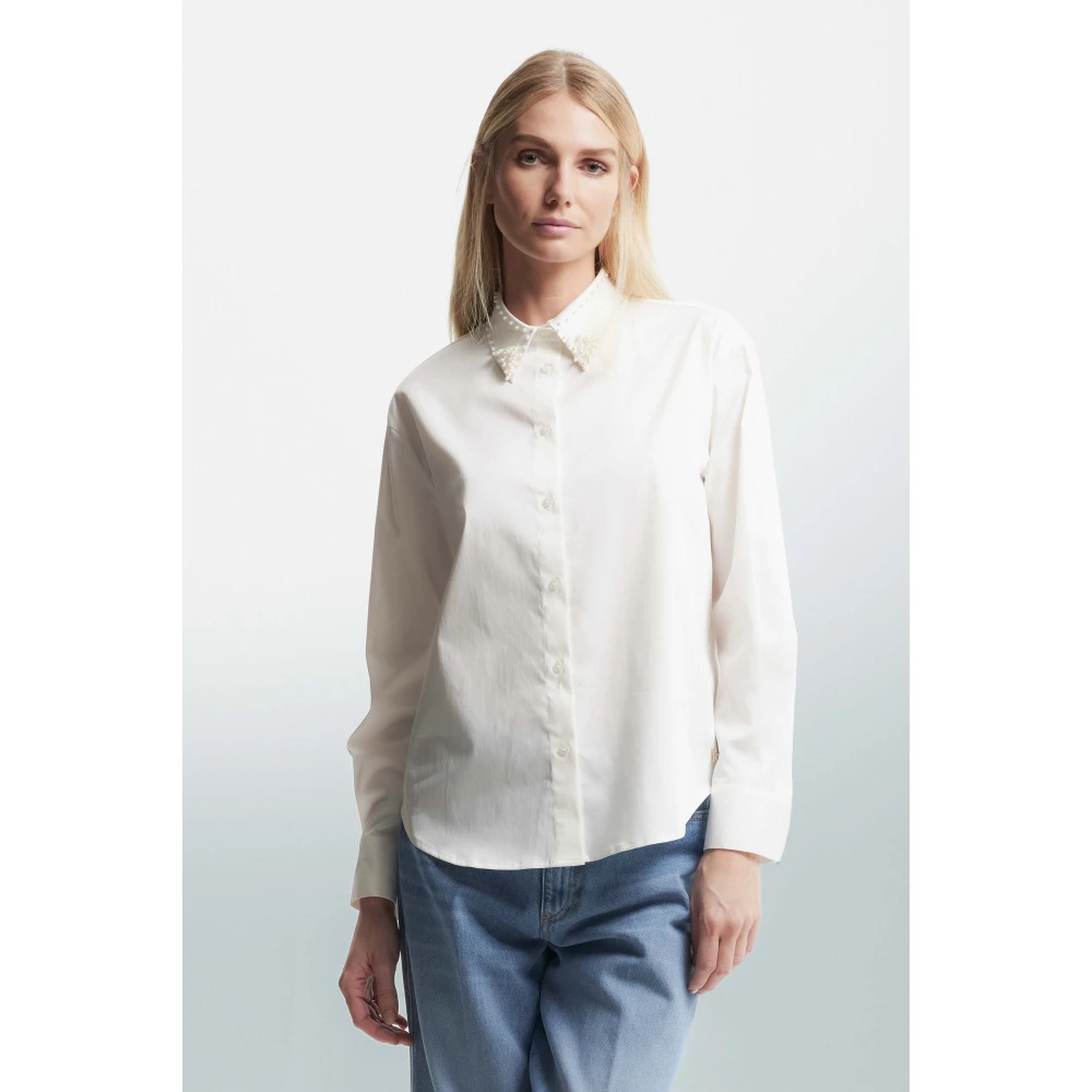 Kocca Klassieke Kraagdetail Shirt White Dames