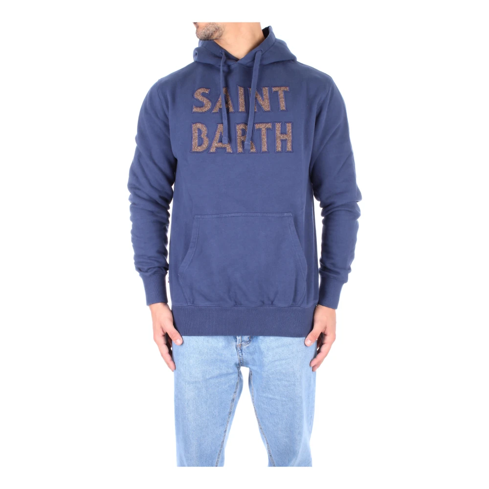 Saint Barth Blauwe Logo Hoodie Blue Heren