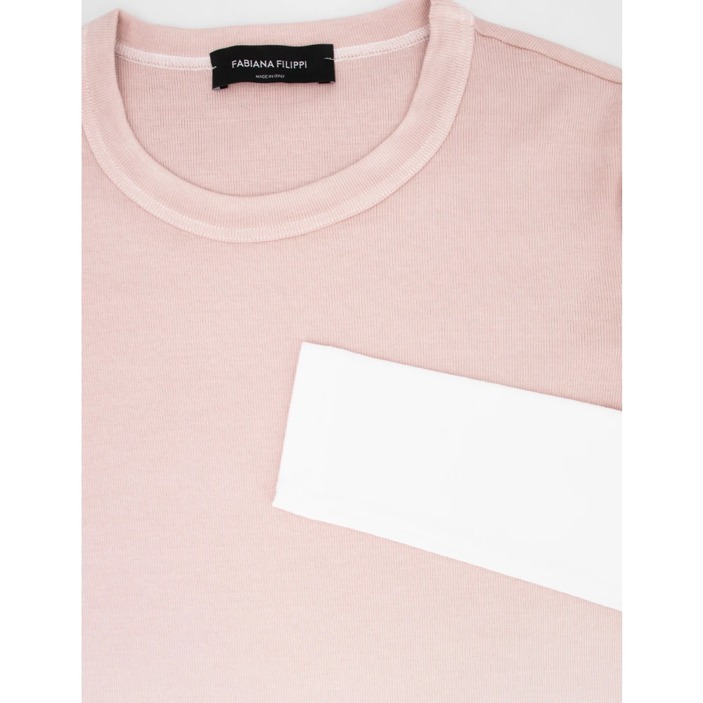 Fabiana Filippi Geribbeld langärmelig jersey sweater Pink Dames