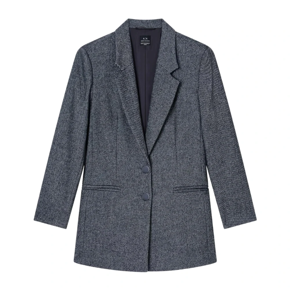 Armani Exchange Women's Gray Stylish Blazer Jackets With Front Closure