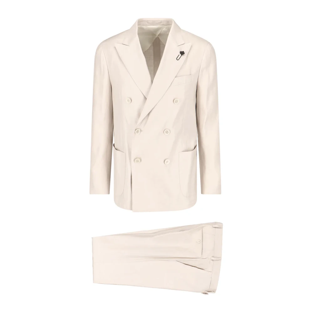 Lardini Beige Jurk met Logo Applicatie Beige Heren