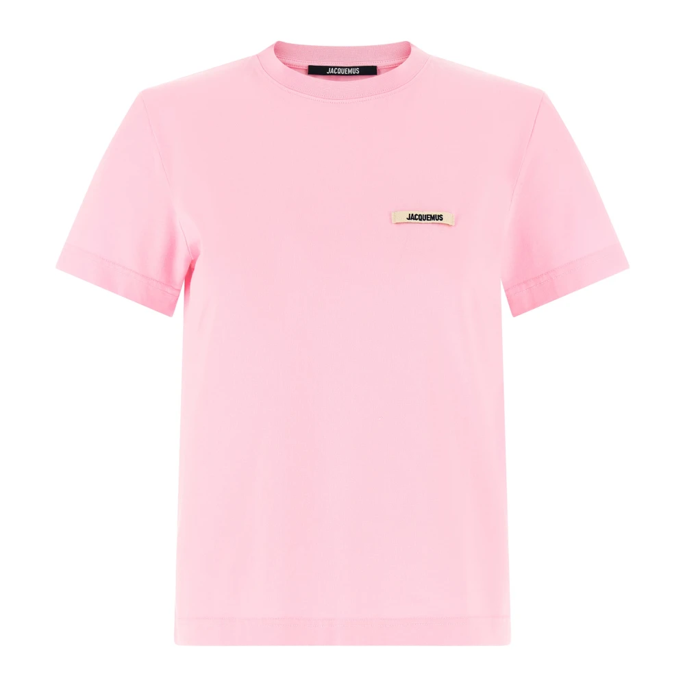 Jacquemus Women's Pink Le T-Shirt Gros-Grain - T-Shirts - S - Tops