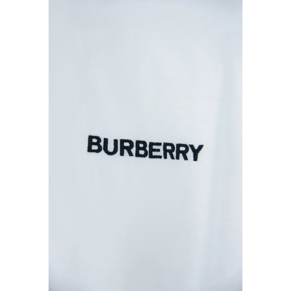 Burberry Heren Slip-On T-Shirt met reliëflogo White Heren