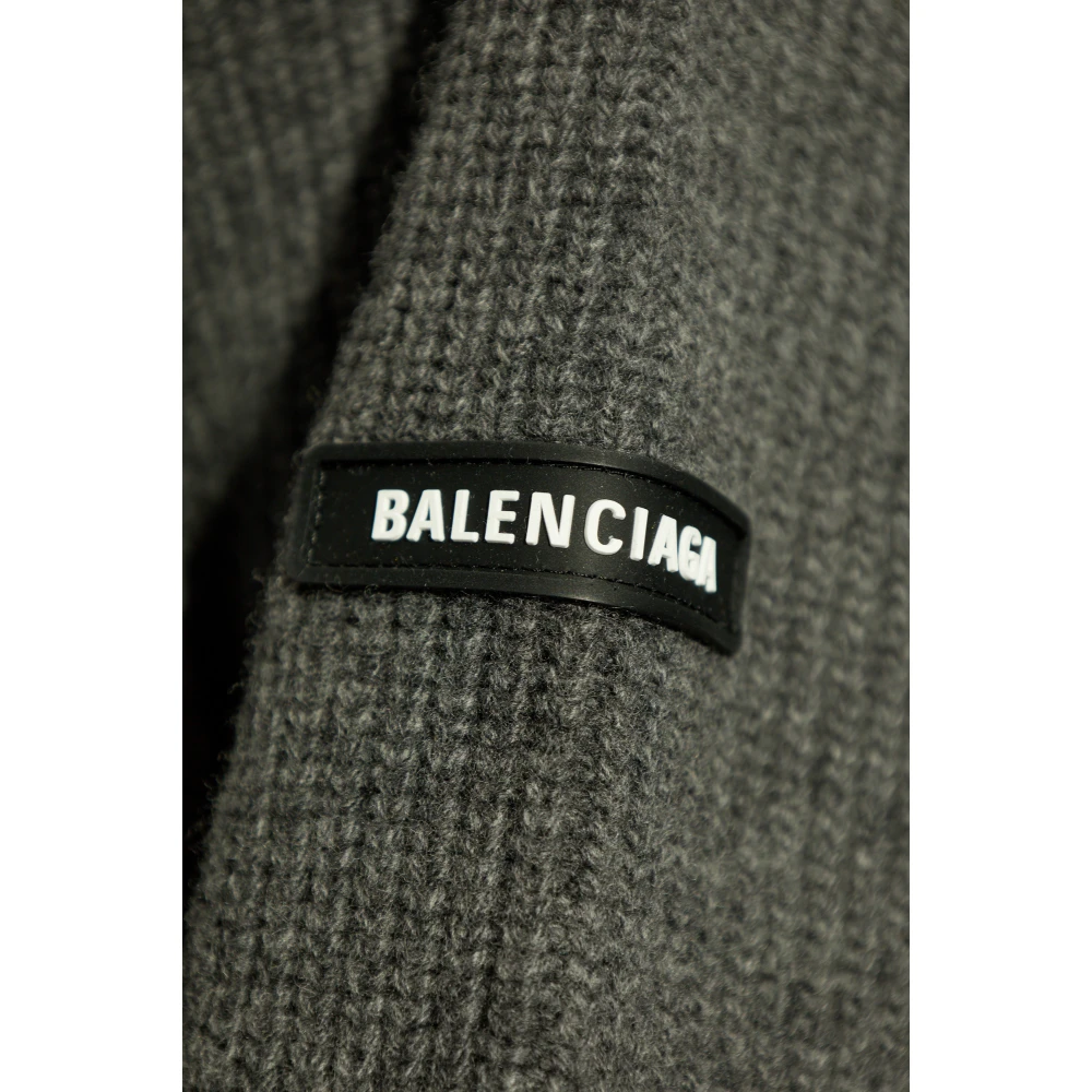 Balenciaga Wollen trui met logo Gray Heren