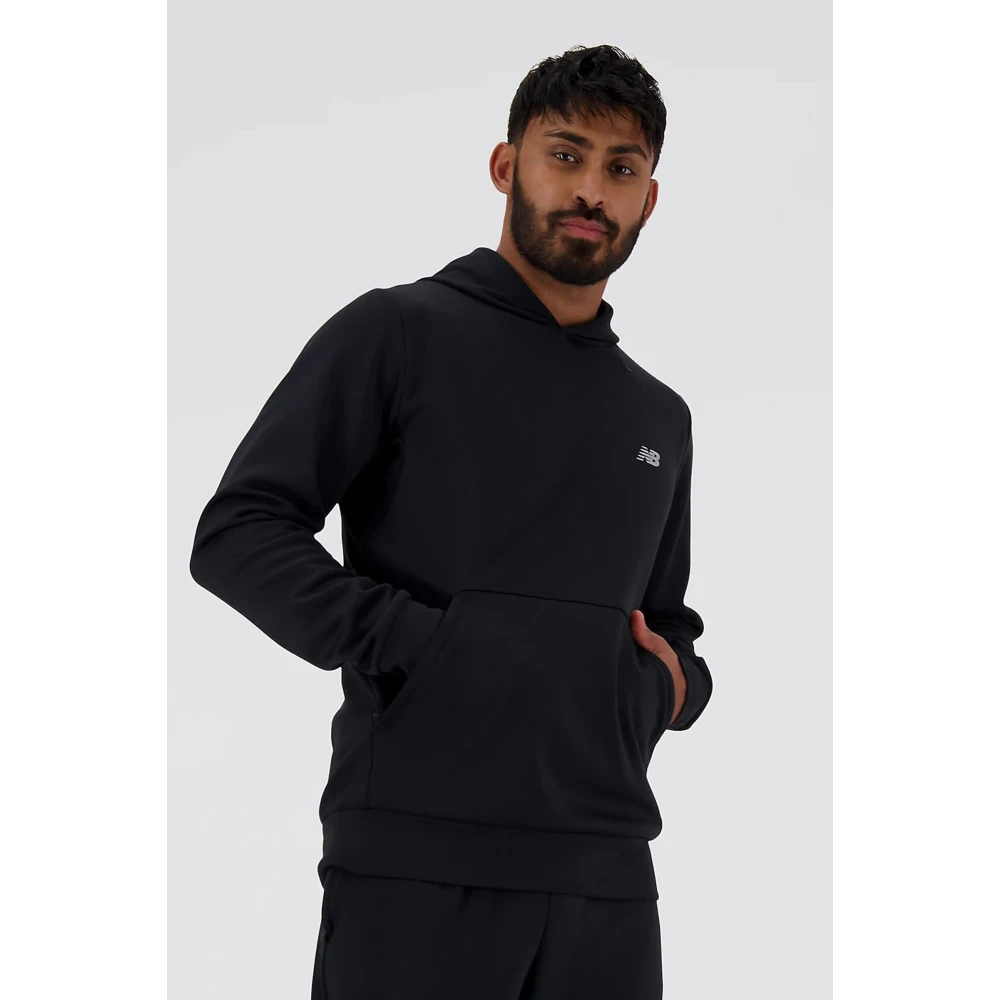 New Balance Zwarte hoodie met sneldrogende technologie Black Heren