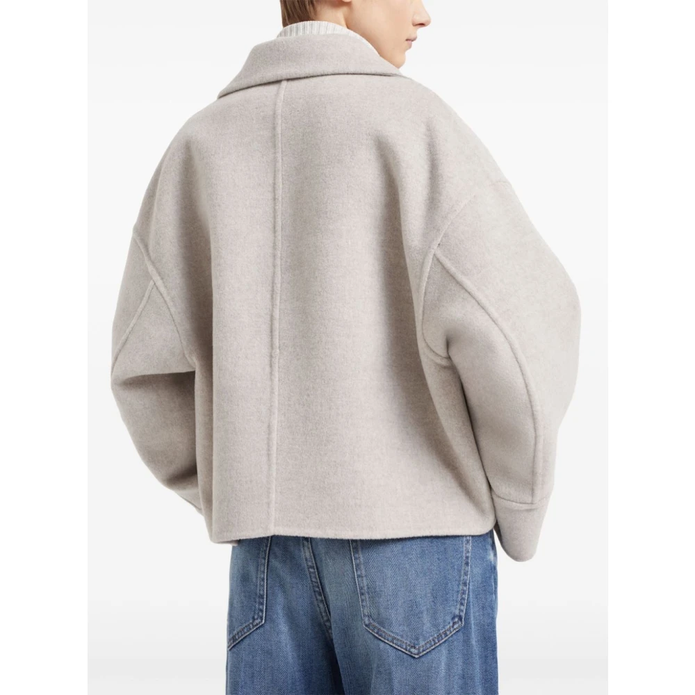 BRUNELLO CUCINELLI Dubbelrijige wol-kasjmierjas Beige Dames
