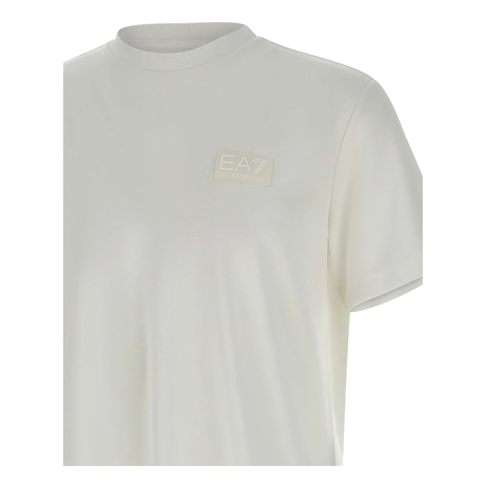 Emporio Armani EA7 Zachte Lyocell Mix Wit T-shirt White Heren