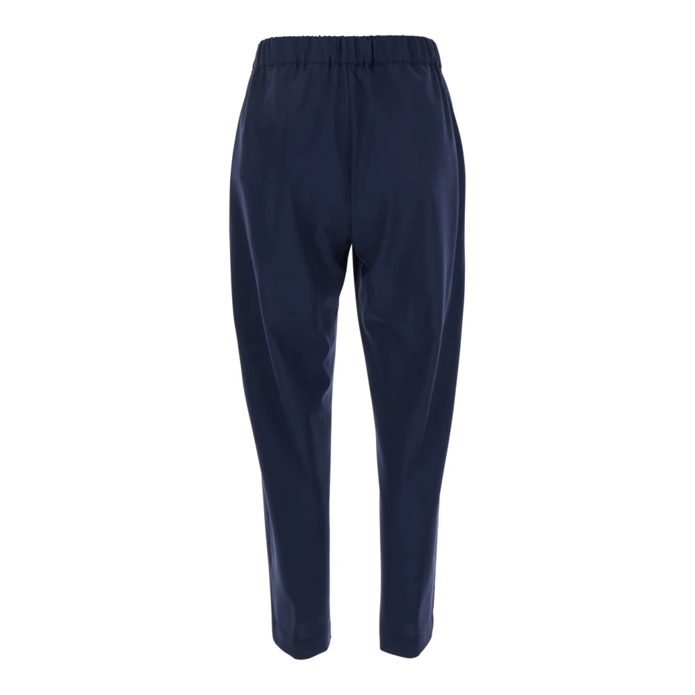 Semicouture Blauwe Broek met Trekkoord van Wolmix Vrouw Blue Dames