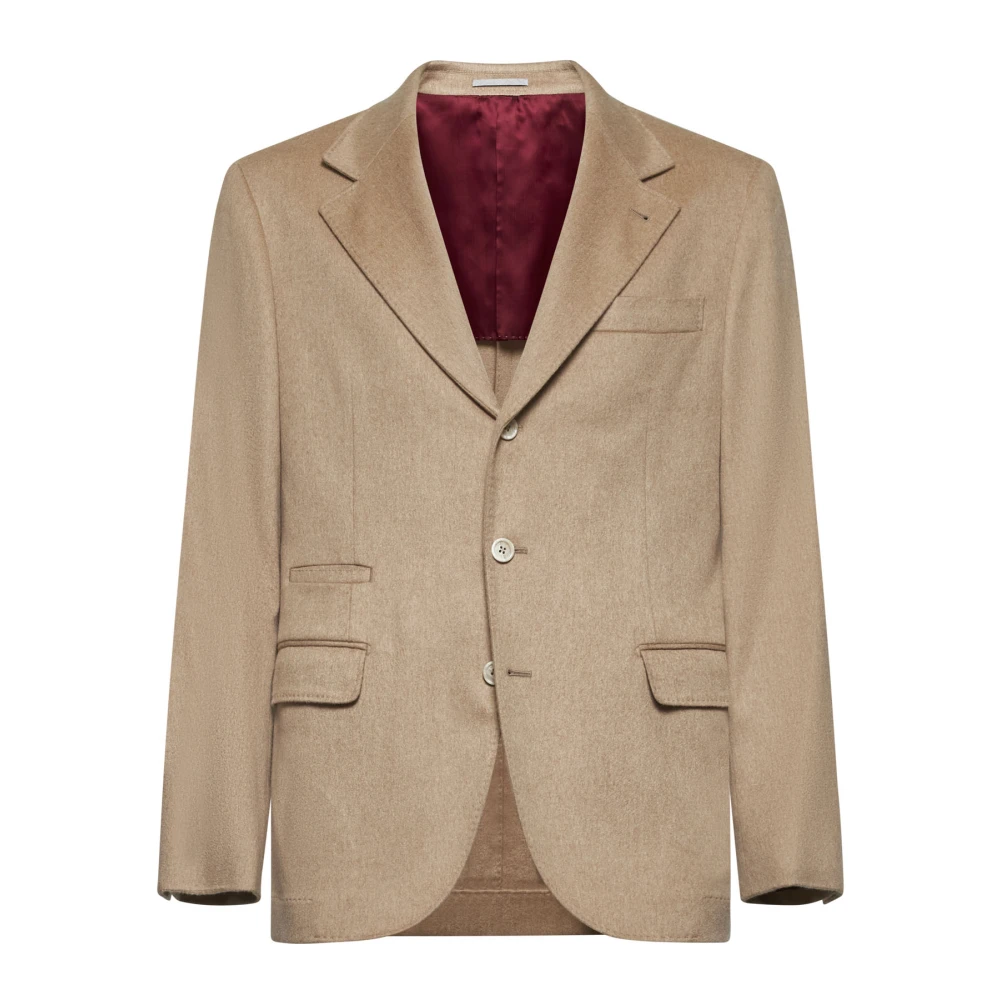 BRUNELLO CUCINELLI Kameelblazerjas van kasjmiermix Brown Heren
