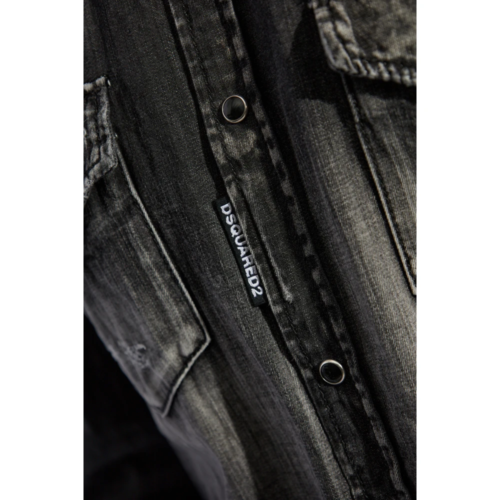 Dsquared2 Denim shirt met vintage effect Gray Heren
