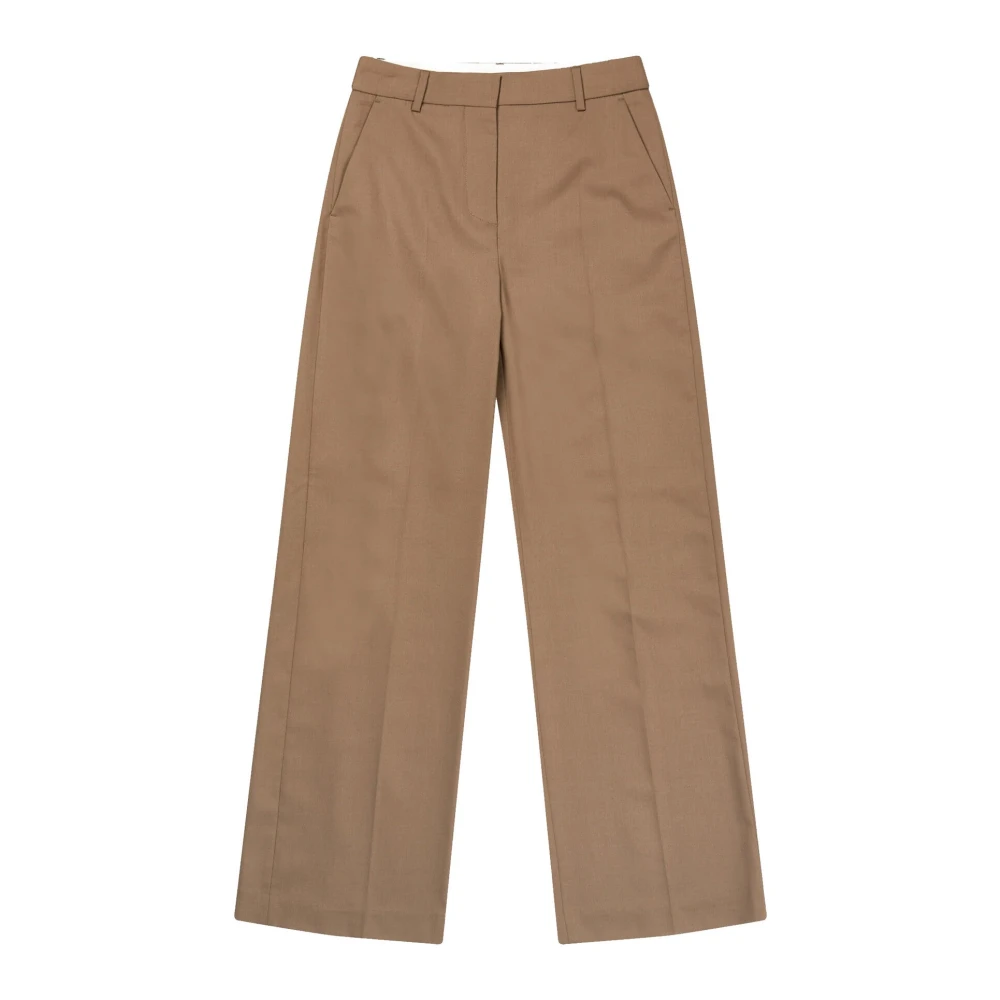 Munthe Women's Brown Stylish Sumatra Camel Trousers - Wide Trousers - Xs - Trousers