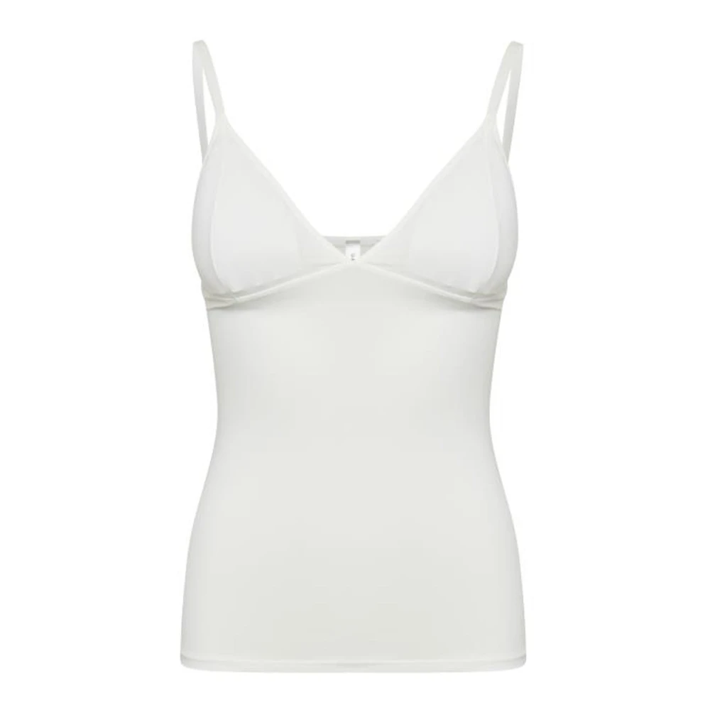 Gestuz White Sleeveless Tops, Female, Xs, Adjustable Strap Cami Top - Egret