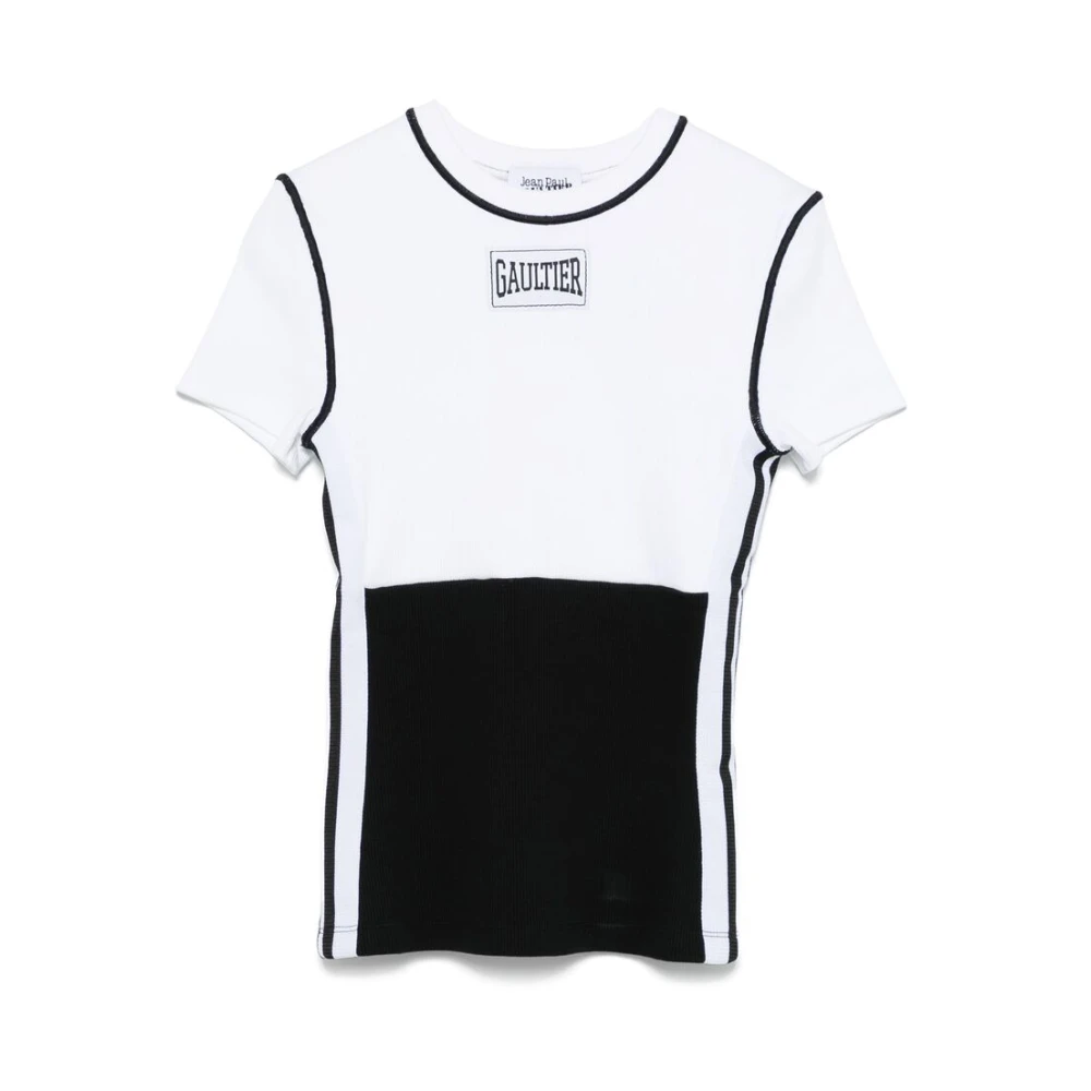 Jean Paul Gaultier Zwart Color-Block Crew Neck T-shirt Black Dames