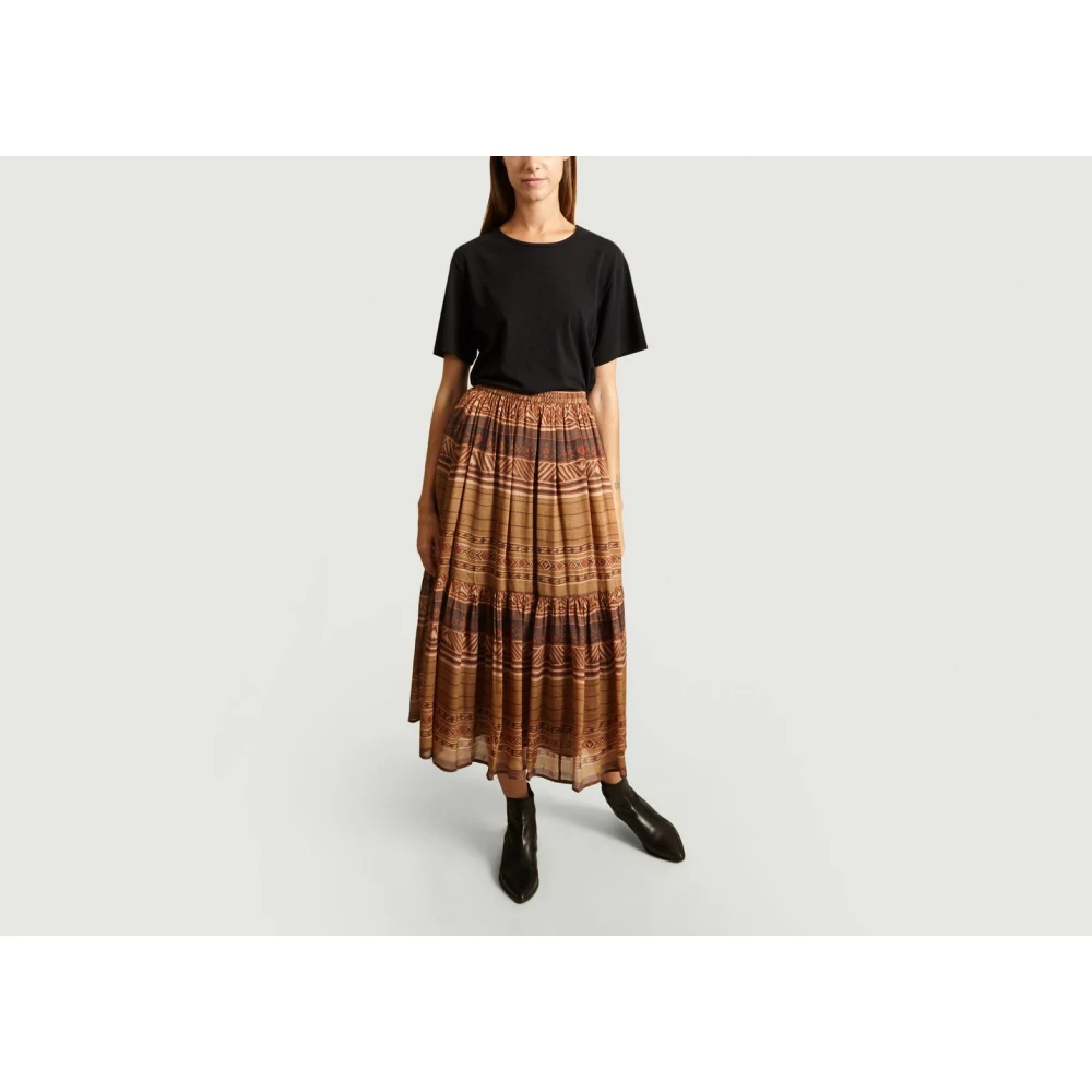 Mes Demoiselles Geometrische Oker Midi Rok Yellow Dames