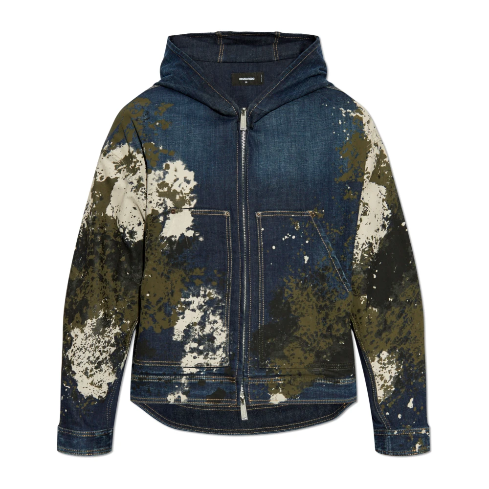 Dsquared2 Men's Blue Denim Jackets, M, Denim Jacket With Hood
