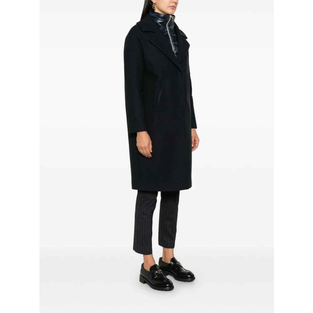 Herno Padded Collar Coat Blue Dames