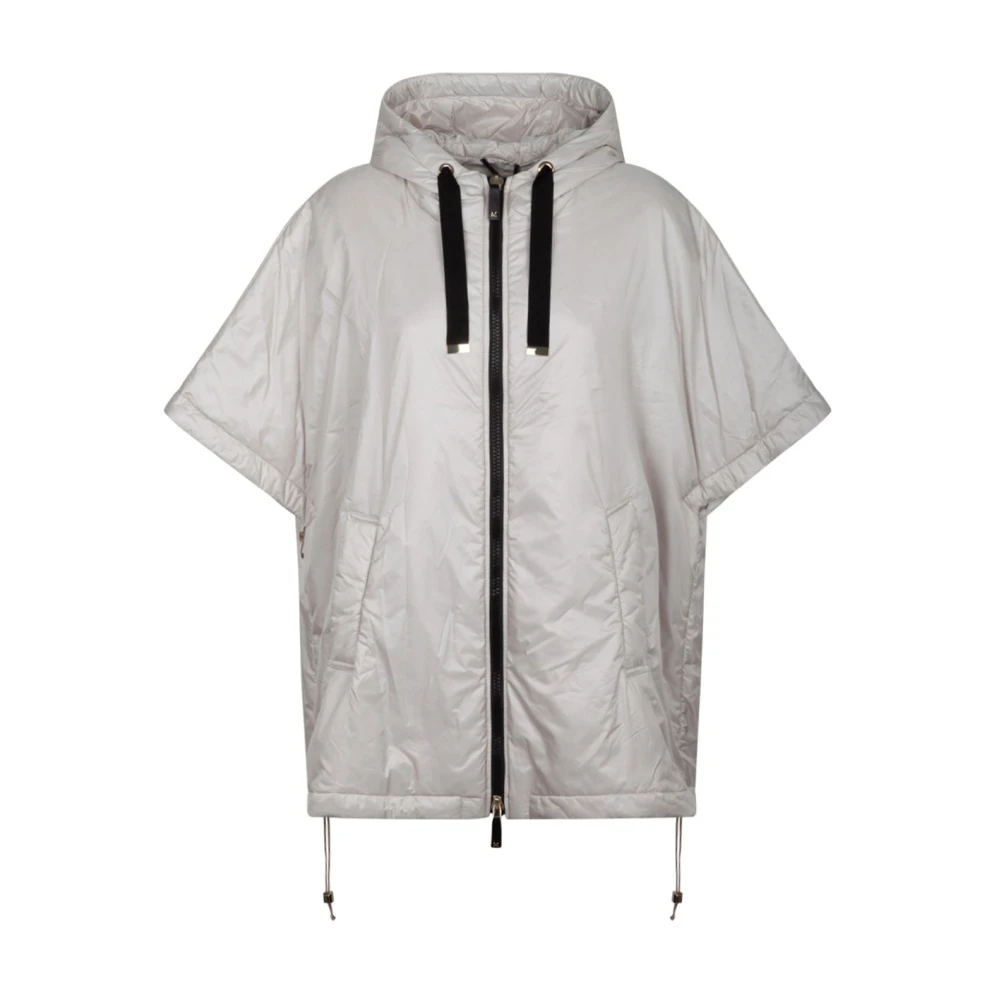Max Mara Witte Ice Cape met Cameluxe Padding Gray Dames