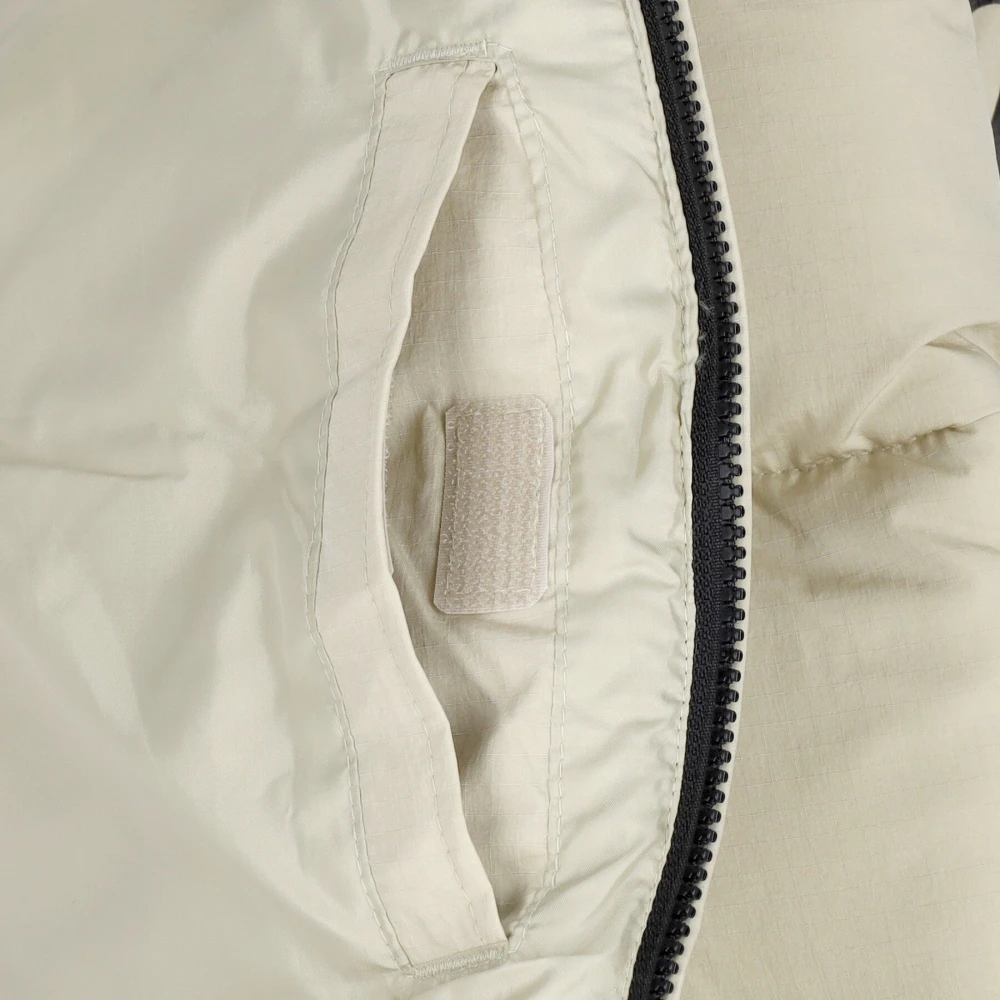 Obey Crème Puffer Donsjas Hoge Hals Beige Heren
